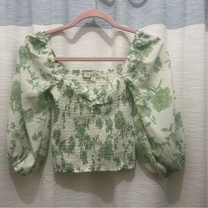 Pie in the Sky Green Floral Crop Top XS